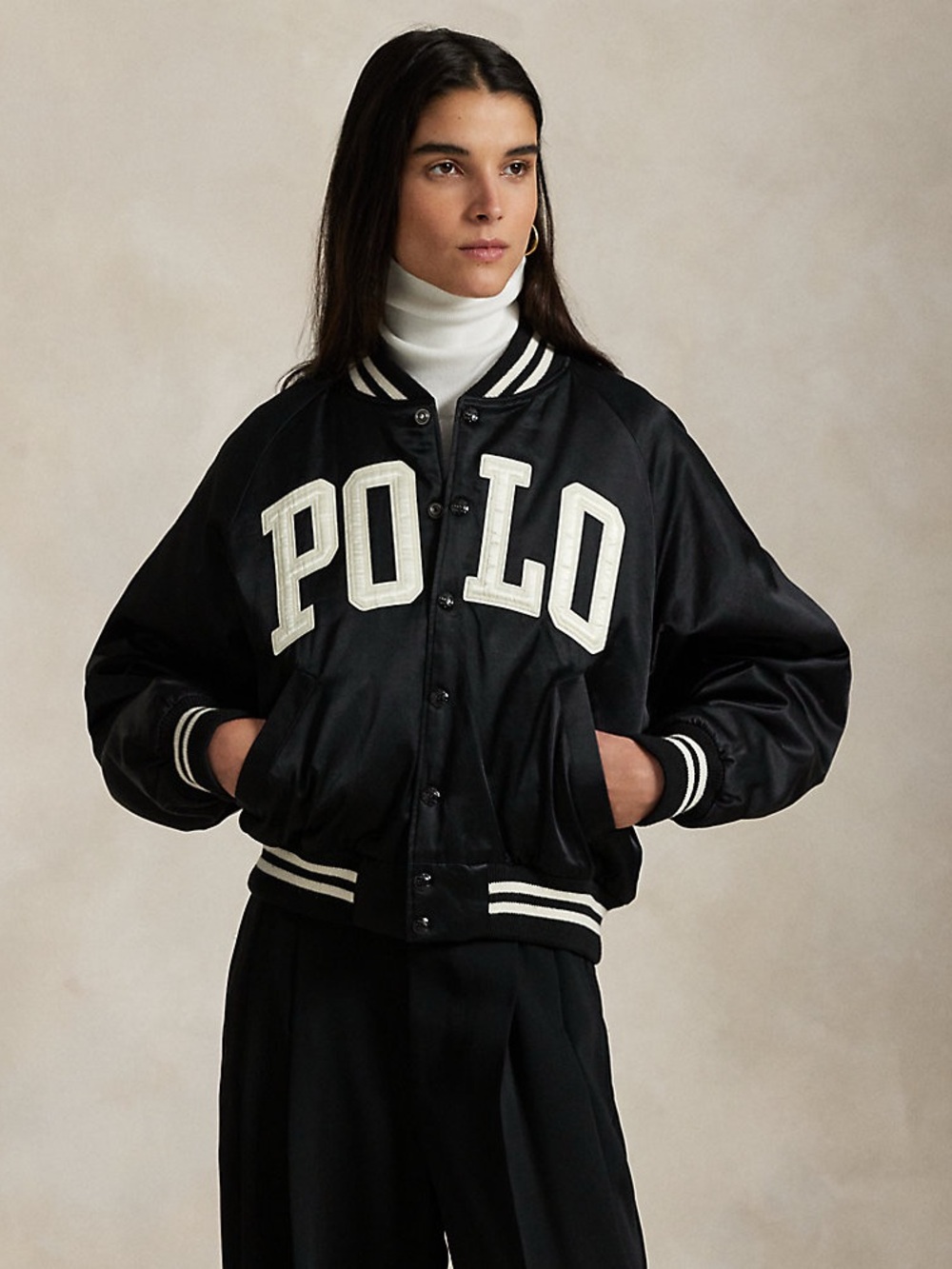 Women's Logo Satin Bomber Jacket